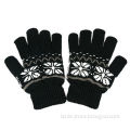 Lovely black gloves with decorative pattern